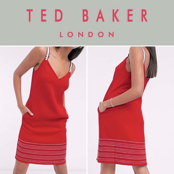 🌹NWT Ted Baker Lanchal Stitch Detail Mini Dress - Picture 4 of 14